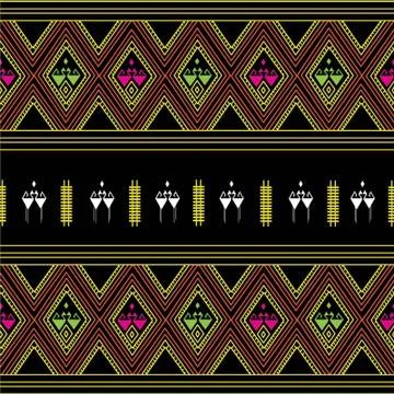 Geometric Ethnic pattern design for background or wallpaper. Stock Illustration