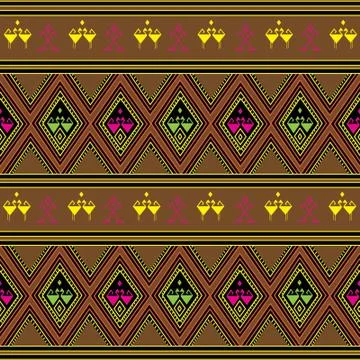 Geometric Ethnic pattern design for background or wallpaper. Stock Illustration