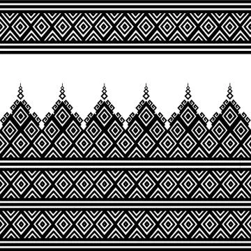 Geometric Ethnic pattern design for background or wallpaper. Stock Illustration