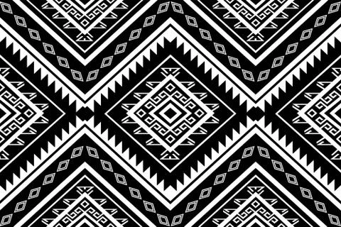 Geometric Ethnic pattern design for background or wallpaper. Stock Illustration