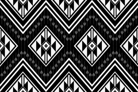Geometric Ethnic pattern design for background or wallpaper. Stock Illustration