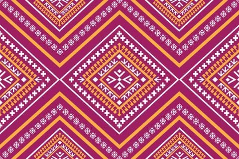 Geometric Ethnic pattern design for background or wallpaper. Stock Illustration