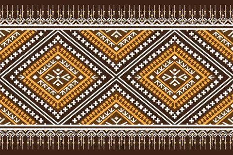 Geometric Ethnic pattern design for background or wallpaper. Stock Illustration