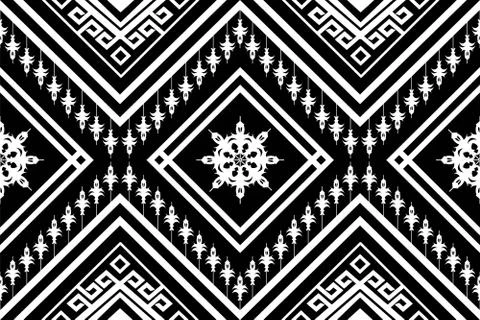 Geometric Ethnic pattern design for background or wallpaper. Stock Illustration