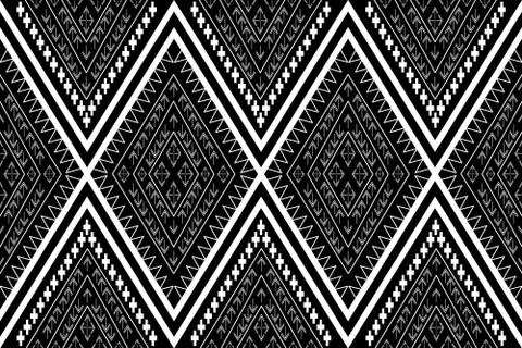 Geometric Ethnic pattern design for background or wallpaper. Stock Illustration