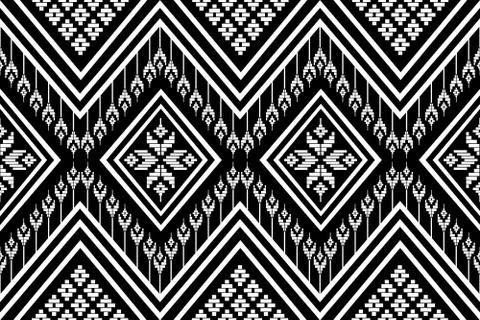 Geometric Ethnic pattern design for background or wallpaper. Stock Illustration