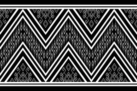 Geometric Ethnic pattern design for background or wallpaper. Stock Illustration