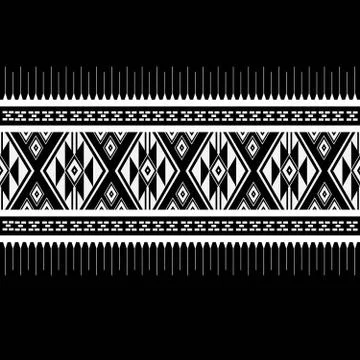 Geometric Ethnic pattern design for background or wallpaper. Stock Illustration