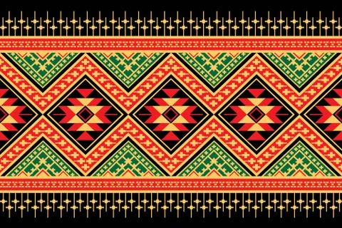 Geometric Ethnic pattern design for background or wallpaper. Stock Illustration