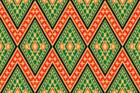 Geometric Ethnic pattern design for background or wallpaper. Stock Illustration