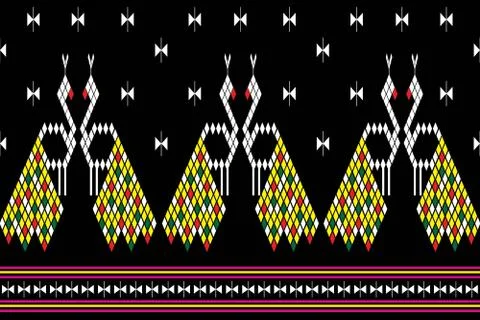 Geometric Ethnic pattern design for background or wallpaper. Stock Illustration