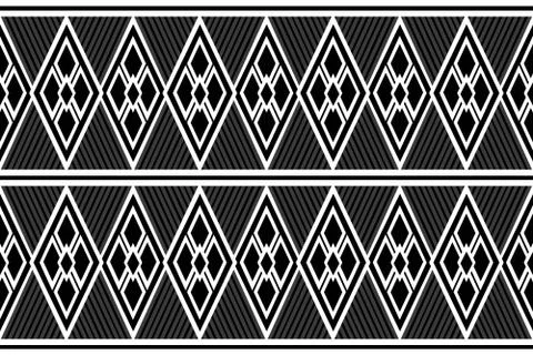 Geometric Ethnic pattern design for background or wallpaper. Stock Illustration