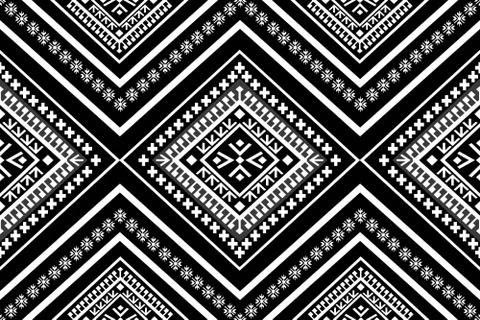 Geometric Ethnic pattern design for background or wallpaper. Stock Illustration