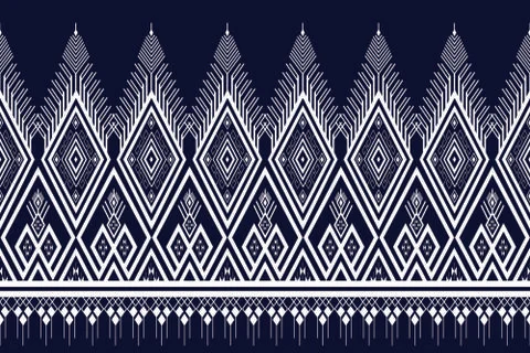Geometric Ethnic pattern design for background or wallpaper. Stock Illustration