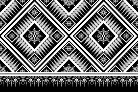 Geometric Ethnic pattern design for background or wallpaper. Stock Illustration