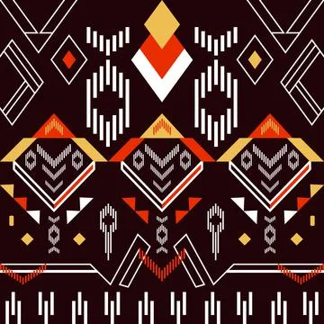 Geometric ethnic pattern design background Stock Illustration