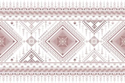 Geometric ethnic pattern in Native American tribal style fabric Stock Illustration