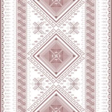 Geometric ethnic pattern in Native American tribal style fabric Illustrazione stock