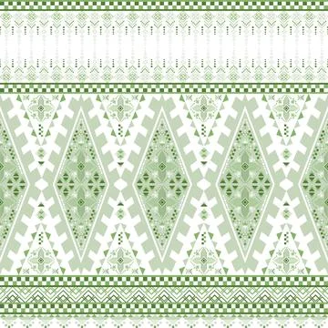 Geometric ethnic pattern in Native American tribal style fabric Stock Illustration