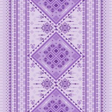 Geometric ethnic pattern in Native American tribal style fabric Stock Illustration