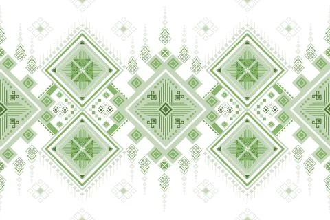 Geometric ethnic pattern in Native American tribal style fabric Stock Illustration