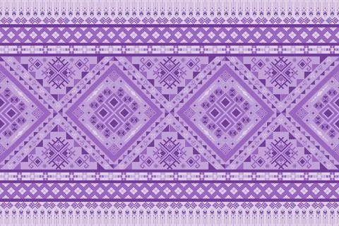 Geometric ethnic pattern in Native American tribal style fabric Stock Illustration