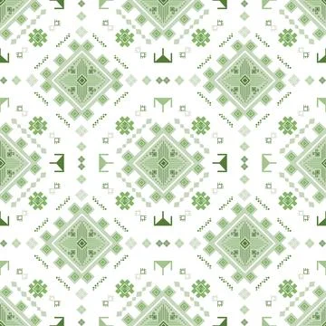 Geometric ethnic pattern in Native American tribal style fabric Stock Illustration
