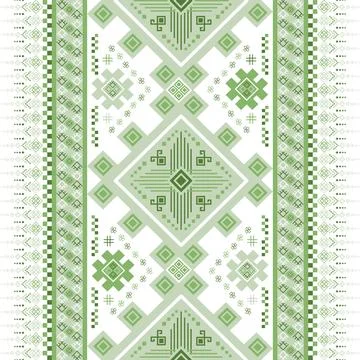 Geometric ethnic pattern in Native American tribal style fabric Stock Illustration