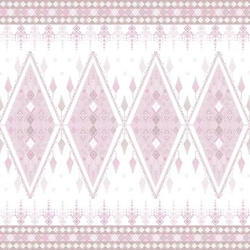 Geometric ethnic pattern in Native American tribal style fabric Stock Illustration