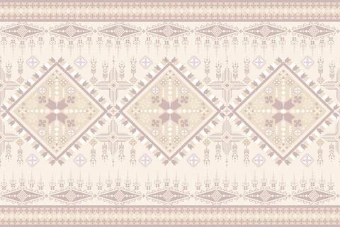 Geometric ethnic pattern in Native American tribal style fabric Stock Illustration