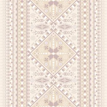 Geometric ethnic pattern in Native American tribal style fabric Stock Illustration