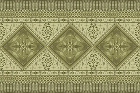 Geometric ethnic pattern in Native American tribal style fabric Stock Illustration