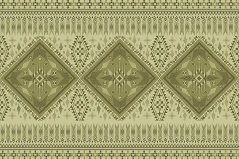 Geometric ethnic pattern in Native American tribal style fabric Stock Illustration