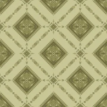 Geometric ethnic pattern in Native American tribal style fabric Stock Illustration