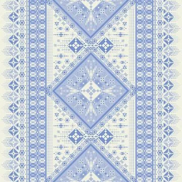 Geometric ethnic pattern in Native American tribal style fabric Stock Illustration