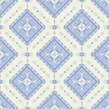 Geometric ethnic pattern in Native American tribal style fabric Stock Illustration