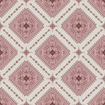 Geometric ethnic pattern in Native American tribal style fabric Stock Illustration