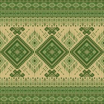 Geometric ethnic pattern in Native American tribal style fabric Stock Illustration