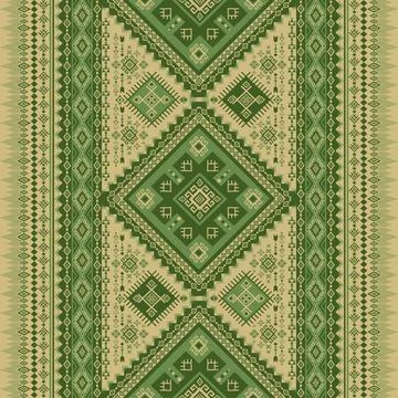 Geometric ethnic pattern in Native American tribal style fabric Stock Illustration