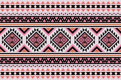 Geometric ethnic pattern seamless design for background ,Tribal geometric Stock Illustration
