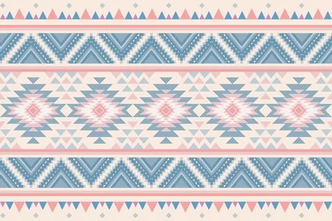 Geometric ethnic pattern seamless design for background ,Tribal geometric Stock Illustration