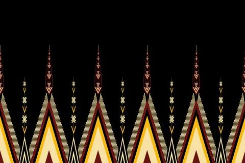 Geometric ethnic pattern seamless design for background ,Tribal geometric Stock Illustration