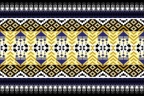 Geometric ethnic pattern seamless design for background ,Tribal geometric Stock Illustration