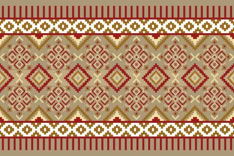 Geometric ethnic pattern seamless design for background ,Tribal geometric 스톡 일러스트