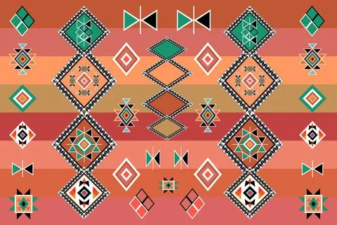 Geometric ethnic pattern seamless design for background ,Tribal geometric イラスト素材