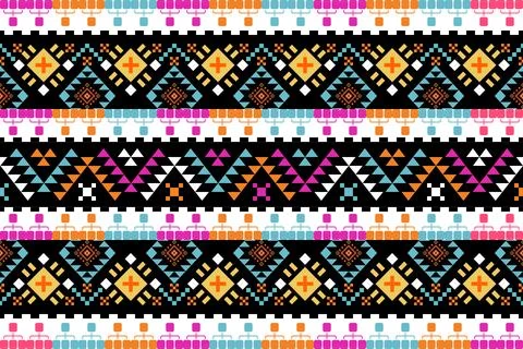 Geometric ethnic pattern seamless design for background ,Tribal geometric 스톡 일러스트