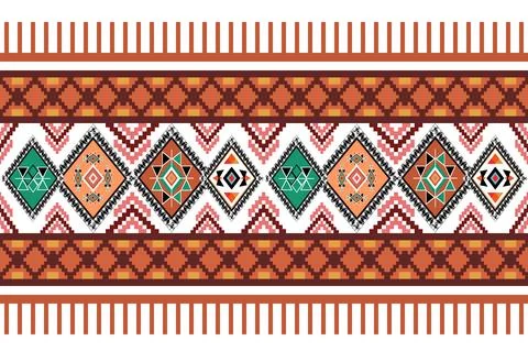 Geometric ethnic pattern seamless design for background ,Tribal geometric Stock Illustration