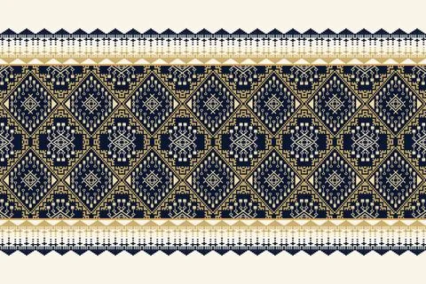 Geometric ethnic pattern seamless design for background ,Tribal geometric Stock Illustration