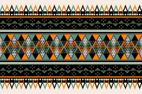 Geometric ethnic pattern seamless design for background ,Tribal geometric Stock Illustration