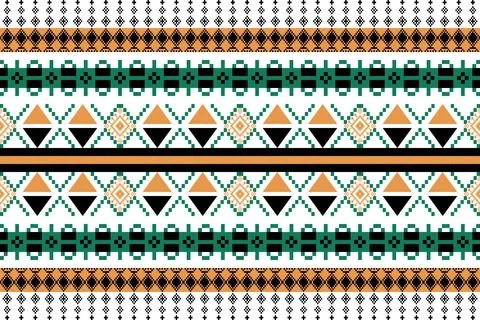 Geometric ethnic pattern seamless design for background ,Tribal geometric 스톡 일러스트